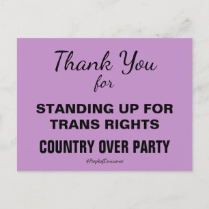 Vielen Dank für das Stehende für Trans People Resi Postkarte