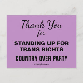 Vielen Dank für das Stehende für Trans People Resi Postkarte
