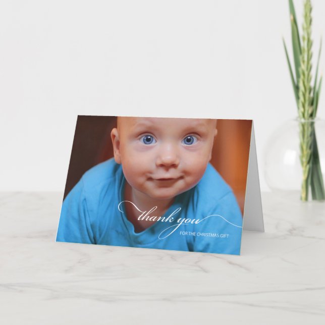 Vielen Dank für das Weihnachtsgeschenk Foto Weißer Karte (Vorderseite)