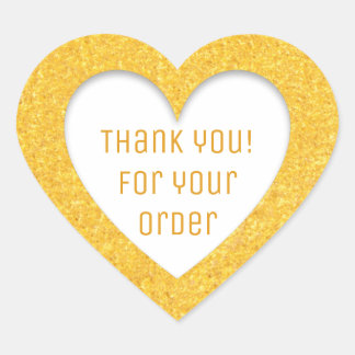 Vielen Dank für Deine Bestellung Herz-Aufkleber