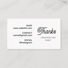 Vielen Dank für deine Bestellung | Monochrome mode Visitenkarte
