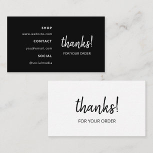 Vielen Dank für deine Bestellung   weiß Visitenkarte