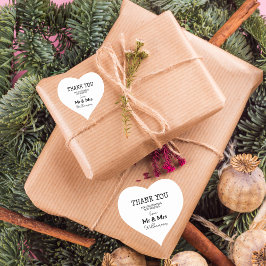 Vielen Dank für den Hochzeitstag Herr und Frau Nam Herz-Aufkleber