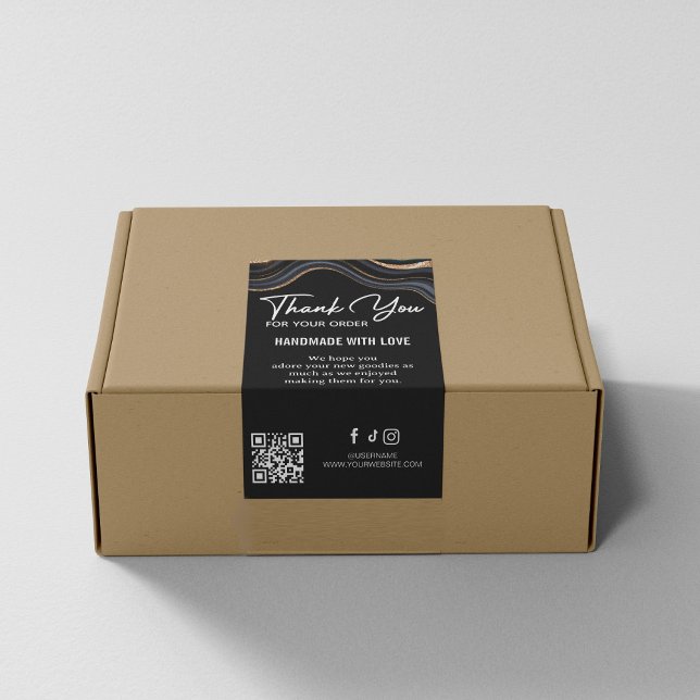 Vielen Dank für den Kauf des Stone Marble Agate La Rechteckiger Aufkleber (Thank You For Purchase Stone Marble Agate Shipping Label
)