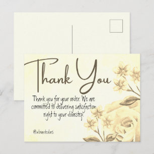 Vielen Dank für den Kauf von gelber floraler Wasse Postkarte