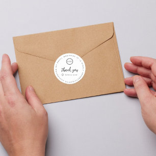 Vielen Dank für den Logo-Namen kleine Unternehmen  Runder Aufkleber