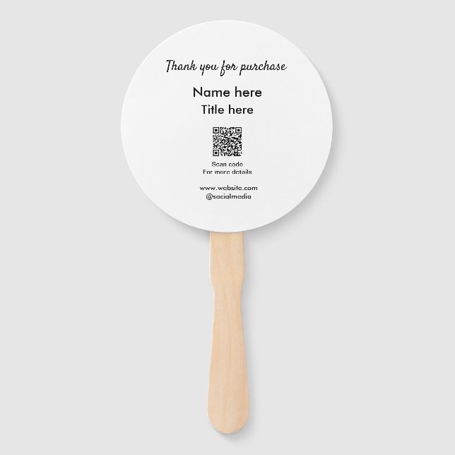 Vielen Dank für den Namen des Kaufs hier Scan QR Fächer (Vorderseite)