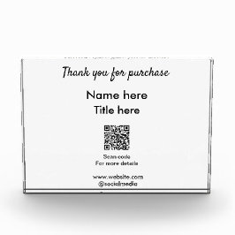 Vielen Dank für den Namen des Kaufs hier Scan QR Fotoblock