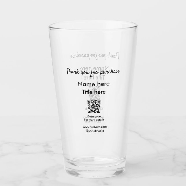 Vielen Dank für den Namen des Kaufs hier Scan QR Glas (Vorderseite)