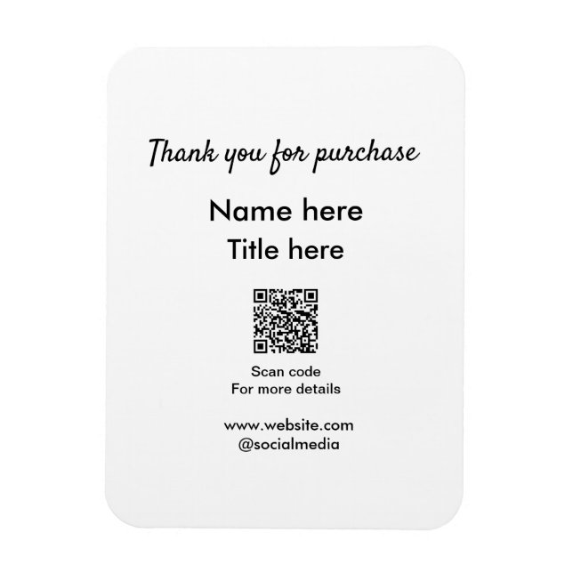 Vielen Dank für den Namen des Kaufs hier Scan QR Magnet (Vertikal)