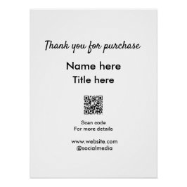 Vielen Dank für den Namen des Kaufs hier Scan QR Poster