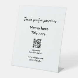 Vielen Dank für den Namen des Kaufs hier Scan QR Sockelschild