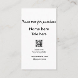 Vielen Dank für den Namen des Kaufs hier Scan QR Visitenkarte