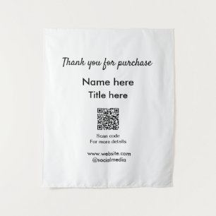 Vielen Dank für den Namen des Kaufs hier Scan QR Wandteppich