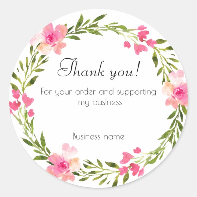 Vielen Dank für die Bestellung Blumenzorn-Aufklebe Runder Aufkleber (Vorderseite)