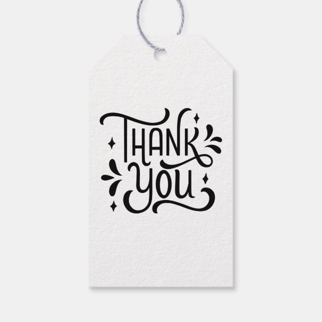 Vielen Dank für die elegante Monogram Minimal Scri Geschenkanhänger (Rückseite)