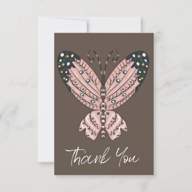 Vielen Dank für die farbenfrohe Butterfly Art Karte (Vorderseite)