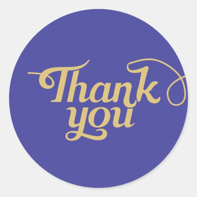 Vielen Dank für die goldene Schrift und den blauen Runder Aufkleber (Vorderseite)