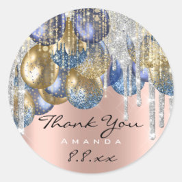 Vielen Dank für die Hochzeit Geburtstag Ballons Bl Runder Aufkleber