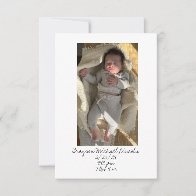 VIELEN DANK FÜR DIE KARTE FÜR BABY GIFT (Vorderseite)