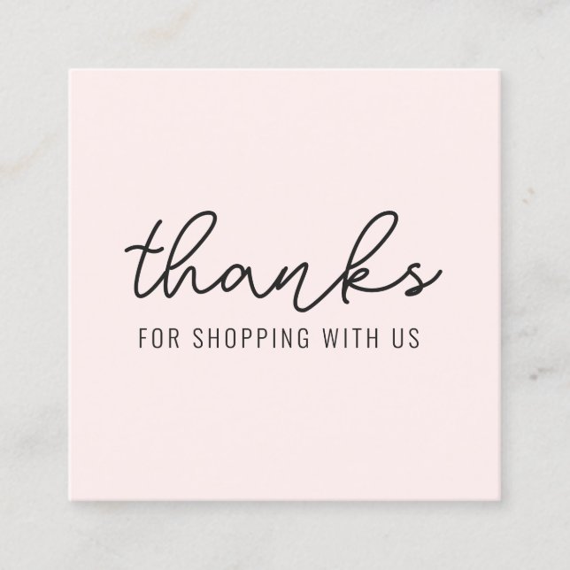 Vielen Dank für die Minimalistische moderne Square Quadratische Visitenkarte (Vorderseite)