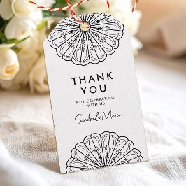 Vielen Dank für die minimalistische Schwarz-Weiß-B Geschenkanhänger