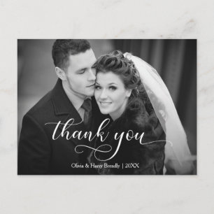 Vielen Dank für die moderne Hochzeitskarte Elega Postkarte