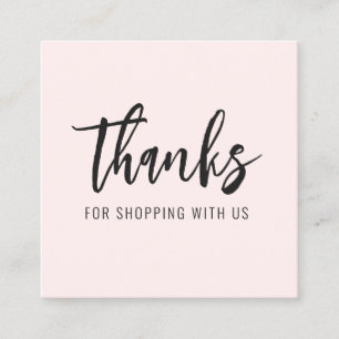 Vielen Dank für die moderne Minimal Pink Square Bu Quadratische Visitenkarte