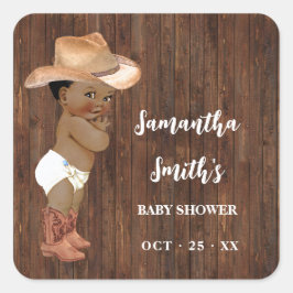 Vielen Dank für die OM Cowboy Western Baby Shower Quadratischer Aufkleber