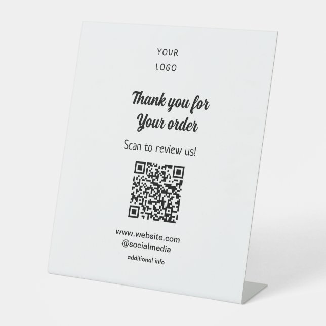 Vielen Dank für die Prüfung Ihrer Bestellung Überp Sockelschild (Vorderseite)