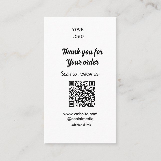 Vielen Dank für die Prüfung Ihrer Bestellung Überp Visitenkarte (Vorderseite)