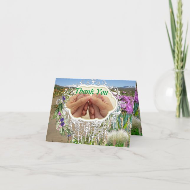 Vielen Dank für die Spenden von Spring Baby Shower Dankeskarte (Vorderseite)