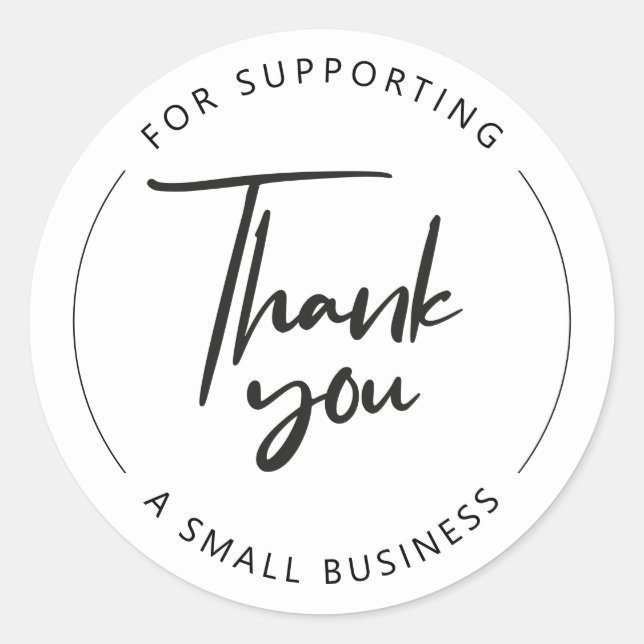 Vielen Dank für die Unterstützung eines kleinen Un Runder Aufkleber (Vorderseite)