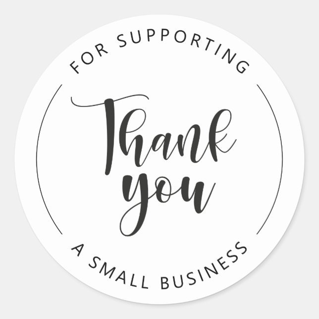 Vielen Dank für die Unterstützung eines kleinen Un Runder Aufkleber (Vorderseite)