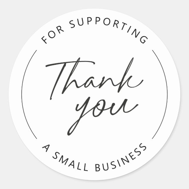 Vielen Dank für die Unterstützung eines kleinen Un Runder Aufkleber (Vorderseite)