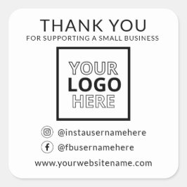 Vielen Dank für die Unterstützung eines Logos für  Quadratischer Aufkleber