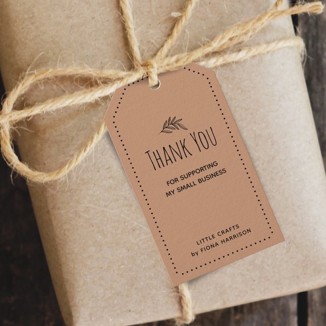 Vielen Dank für die Unterstützung meines kleinen U Geschenkanhänger (Earthy Thank You For Supporting My Small Business Gift Tags)