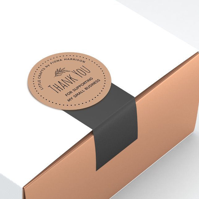 Vielen Dank für die Unterstützung meines kleinen U Runder Aufkleber (Earthy Thank You For Supporting My Small Business Classic Round Sticker)