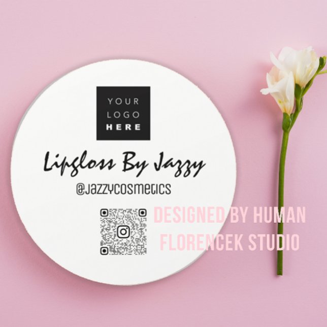 Vielen Dank für die Verpackung QR-Code Logo weiß Runder Aufkleber (Thank Business Packaging QR Code Logo White Classic Round Sticker)