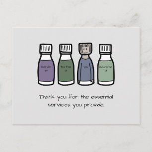 "Vielen Dank für die wesentlichen Leistungen, die  Postkarte