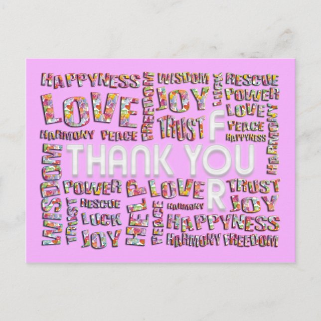 Vielen Dank für ... Herzen | Lightpink Postkarte (Vorderseite)