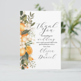 Vielen Dank für Hochzeit Sommer Florals Fruchtsäft Dankeskarte