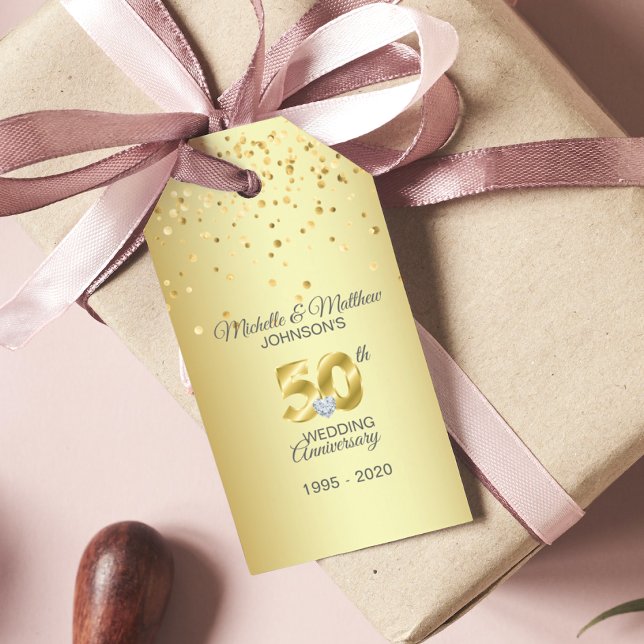 Vielen Dank für Ihr 50. Jahr Goldene Hochzeit Jahr Geschenkanhänger (Von Creator hochgeladen)