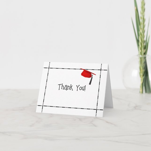 Vielen Dank für Ihr Abschluss Geschenk mit Roter C Dankeskarte (Vorderseite)