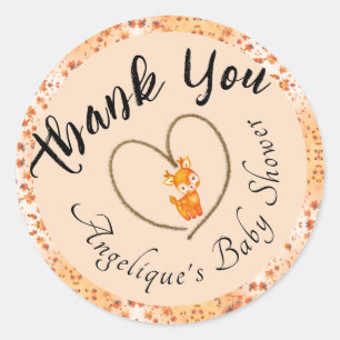 Vielen Dank für Ihr Baby Shower Fall Motif & Color Runder Aufkleber