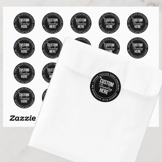 Vielen Dank für Ihr benutzerdefiniertes Logo Black Runder Aufkleber