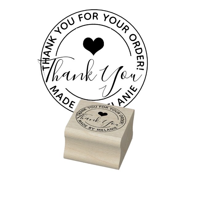 Vielen Dank für Ihr benutzerdefiniertes Logo Elega Gummistempel (create your own thank you calligraphy rubber stamp)