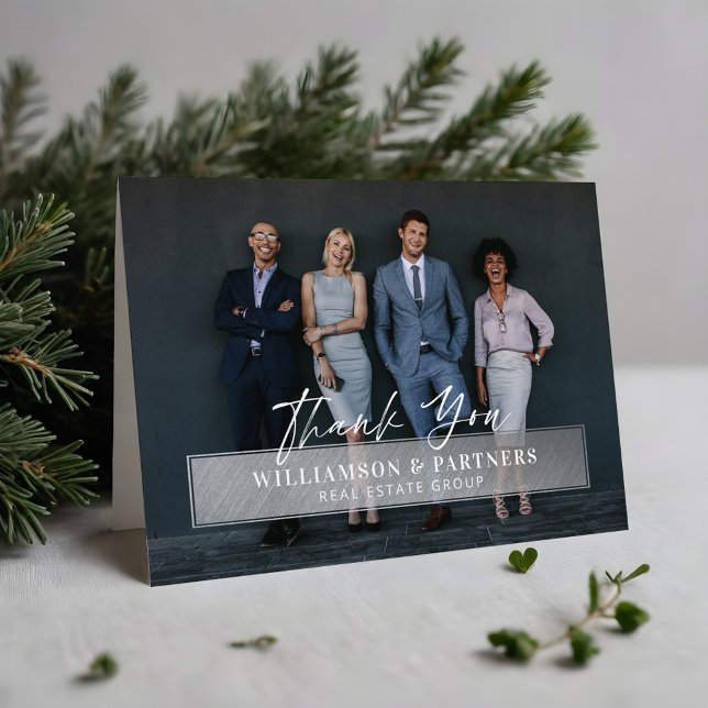 Vielen Dank für Ihr Berufliches Unternehmen Foto S Dankeskarte (Thank You Professional Company Photo Silver Plaque)