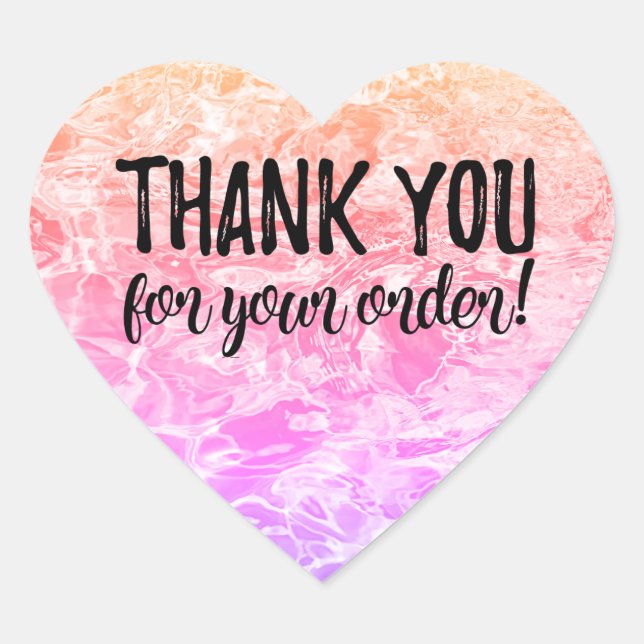 Vielen Dank für Ihr Bestelllabel Herz-Aufkleber (Vorderseite)