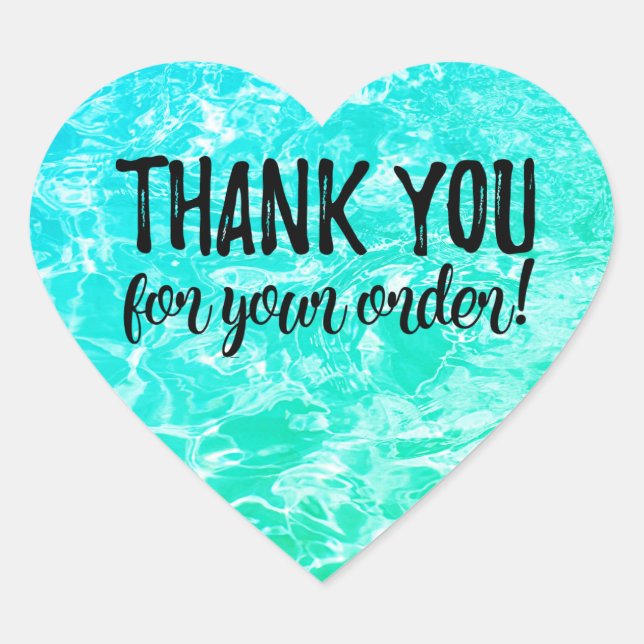 Vielen Dank für Ihr Bestelllabel Herz-Aufkleber (Vorderseite)